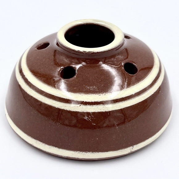 Vintage Ink Well Earthenware Ceramic Colonial Williamsburg Antique Flower Frog - Picture 4 of 8